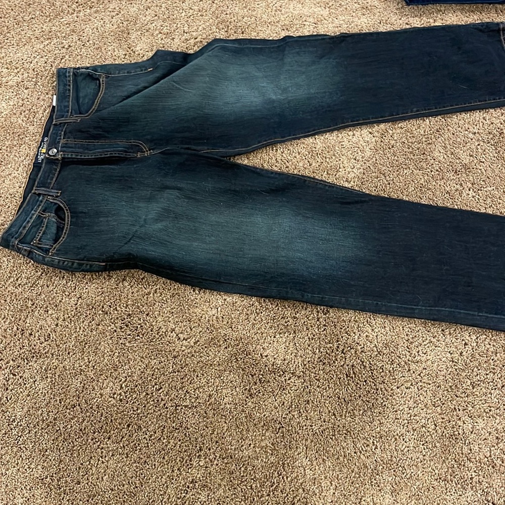 Blue and tan lucky brand jeans size 38 minutes condition